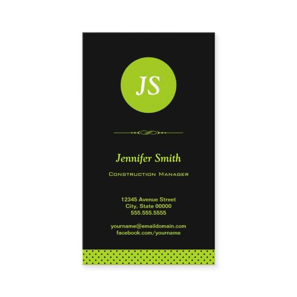 Construction Manager - Stylish Apple Green
