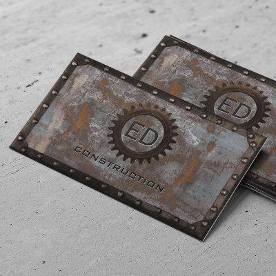 Construction Vintage Monogram Rusty Grunge Metal