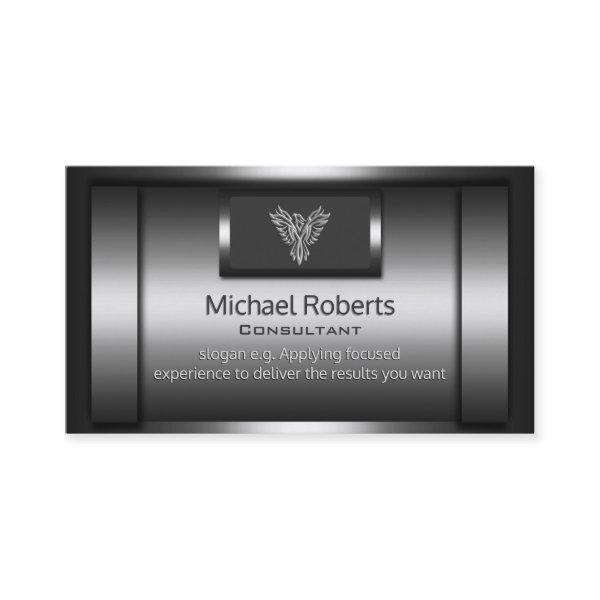 Consultant - shiny faux metal, silver eagle logo
