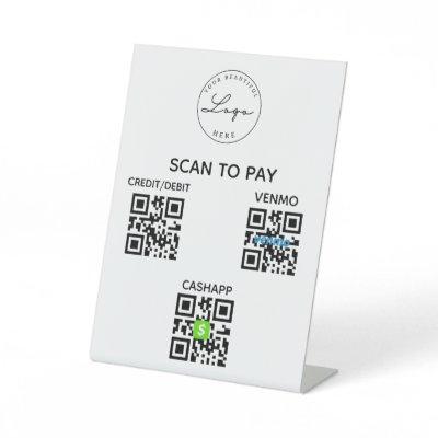Contactless QR Code Scan to Pay Pedestal Sign