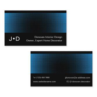 Contemporary Eclectic Azure Blue White Art Pattern