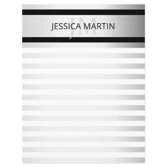Contemporary Faux Silver Ombre Stripes & Black