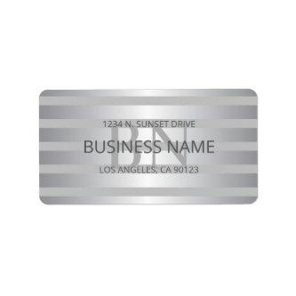 Contemporary Faux Silver Ombre Stripes & Black Label