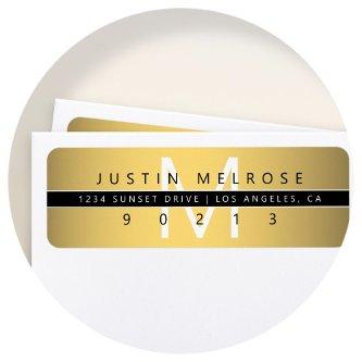 Contemporary Gold Look Return Address Label