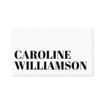 Contemporary Minimalist Bold Name Black White Busi