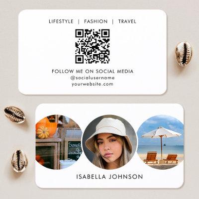 Contemporary Profile Photos Custom QR Code White