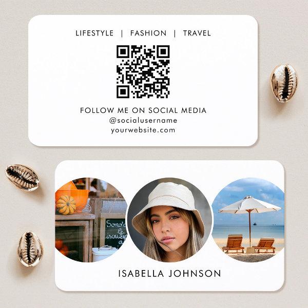 Contemporary Profile Photos Custom QR Code White
