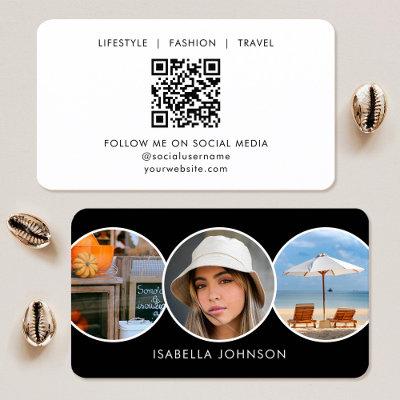 Contemporary Profile Photos QR Code Black White