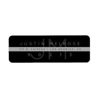 Contemporary Return Address Label | Black & Grey
