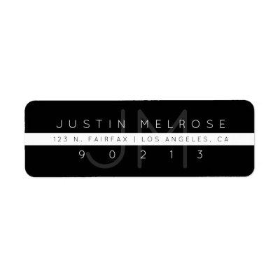 Contemporary Return Address Label | Black & White