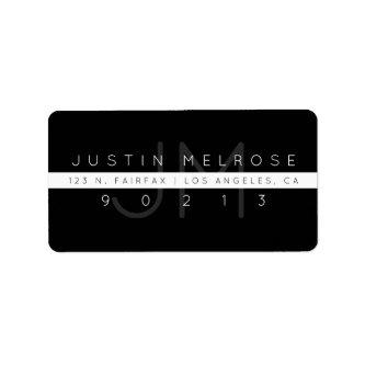 Contemporary Return Address Label | Black & White