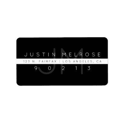 Contemporary Return Address Label | Black & White