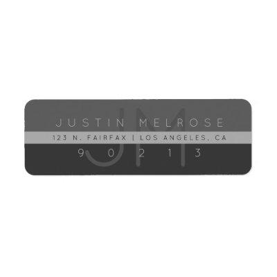 Contemporary Return Address Label | Greys