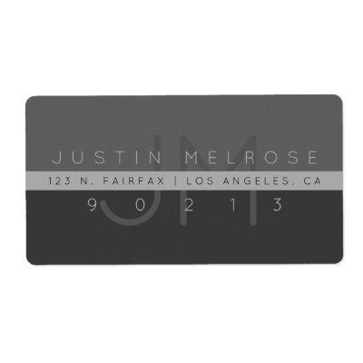 Contemporary Return Address Label | Greys