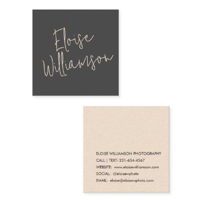 Contemporary Trendy Chic Bold Calligraphy Black Square