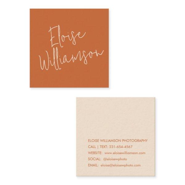 Contemporary Trendy Chic Bold Calligraphy Orange Square