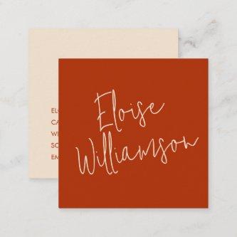 Contemporary Trendy Chic Bold Calligraphy Red Square