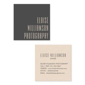 Contemporary Trendy Chic Bold Typography Black  Square