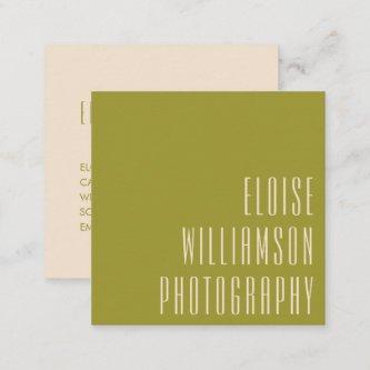 Contemporary Trendy Chic Bold Typography Green  Square