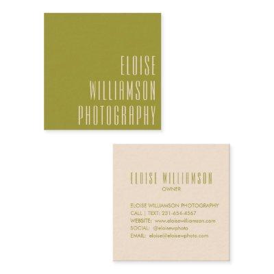 Contemporary Trendy Chic Bold Typography Green  Square