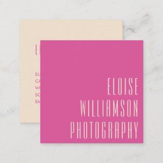 Contemporary Trendy Chic Bold Typography Hot Pink Square