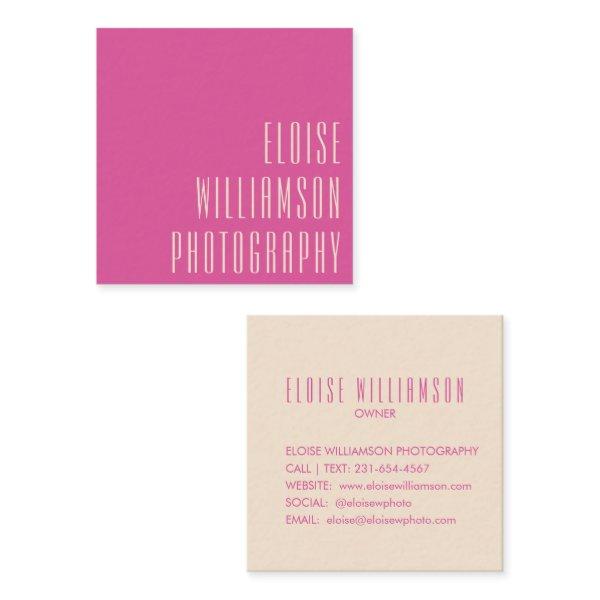 Contemporary Trendy Chic Bold Typography Hot Pink Square