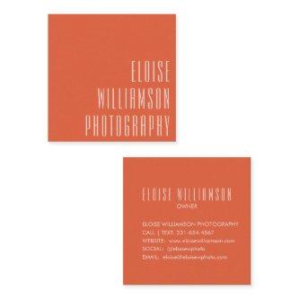 Contemporary Trendy Chic Bold Typography Orange Square