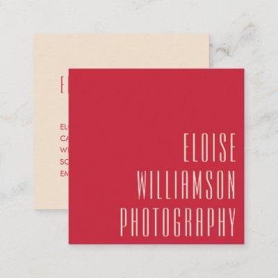 Contemporary Trendy Chic Bold Typography Red Square