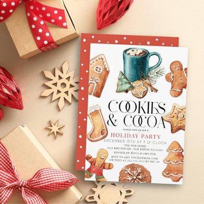 Cookies & Cocoa Christmas Holiday Party Invitation