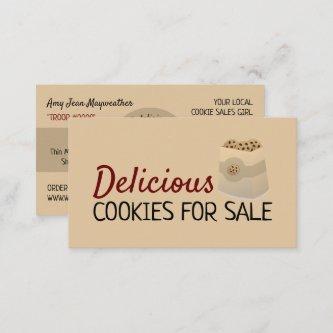 Cookies in Bag, Cookie Sales Fundraising Card