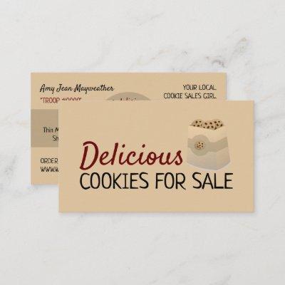 Cookies in Bag, Cookie Sales Fundraising Card