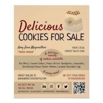 Cookies in Bag, Cookie Sales Fundraising Flyer