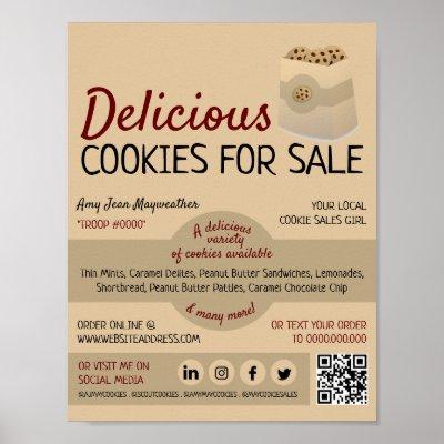 Cookies in Bag, Cookie Sales Fundraising Poster
