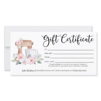Cooking Class Bakery Gift Certificate