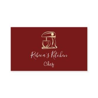 Cooking Logo Robot Mixer Chef Burgundy Gold