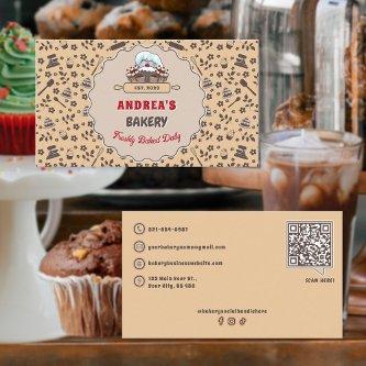 Cooking Utensils Bakery Customized Logo QR Code