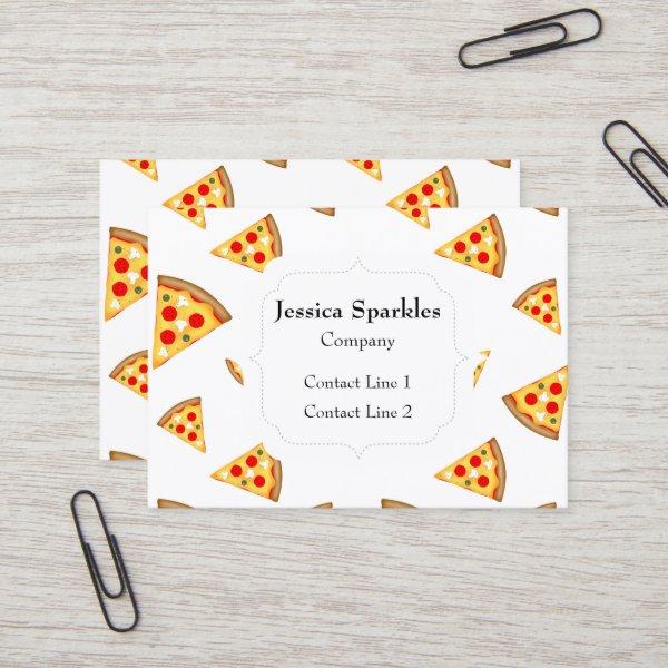 Cool and fun pizza slices pattern Monogram white
