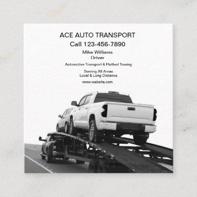 Cool Automotive Transport Flatbed Towing Business  Square