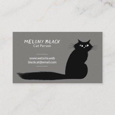 Cool Black Cat with Long Tail | Fun Feline