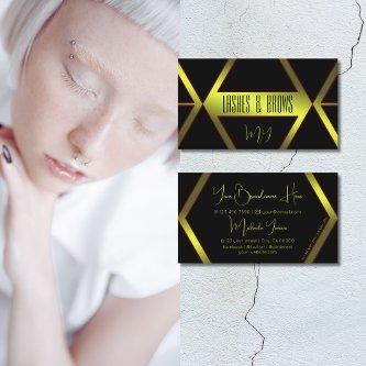 Cool Black Geometric Yellow Shimmer with Monogram