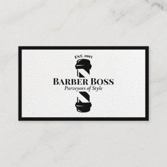 Cool Black Leather  Barber Pole Barbershop