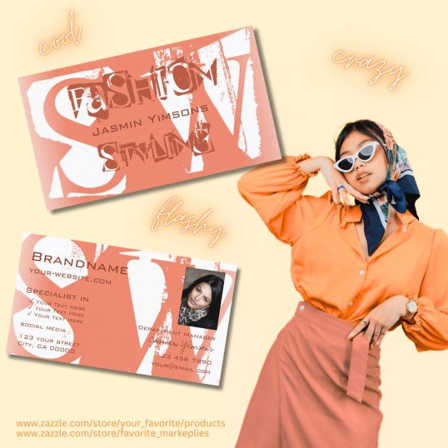 Cool Blush Red White with Photo and Monogram