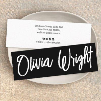 Cool Bold Signature Script Typography Modern Black Mini