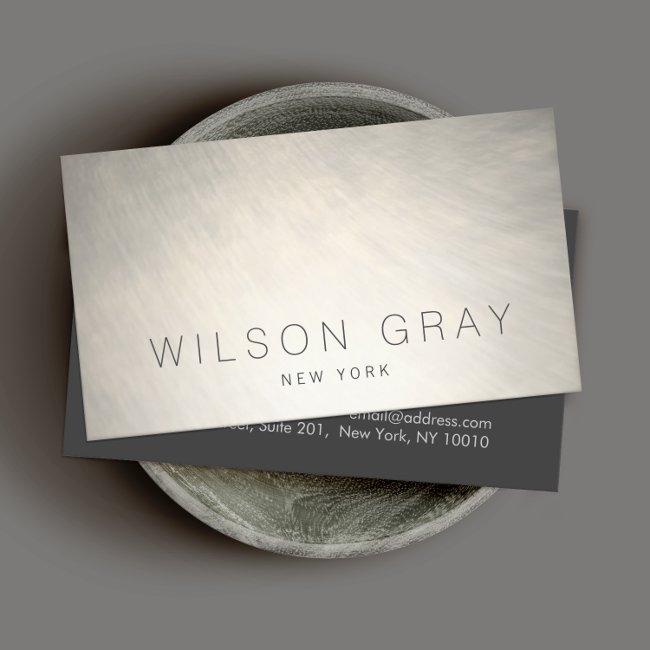 Cool Brushed Silver Modern Chic Industrial