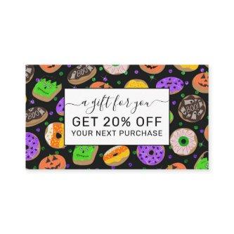 Cool Cute Glitter Confetti Donuts Halloween Discount Card