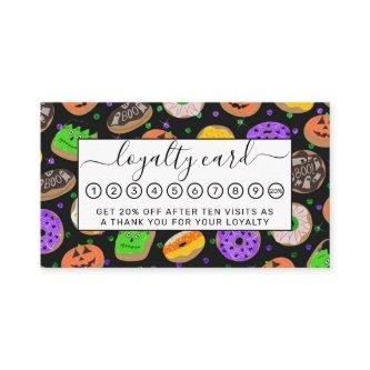 Cool Cute Glitter Confetti Donuts Halloween Loyalty Card