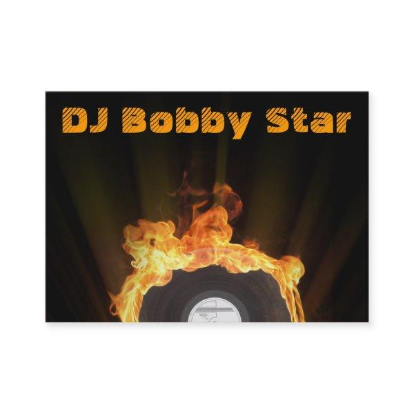 Cool dj vinyl on fire