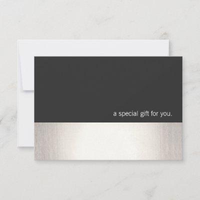 Cool Faux Silver Stripe Modern Gift Certificate