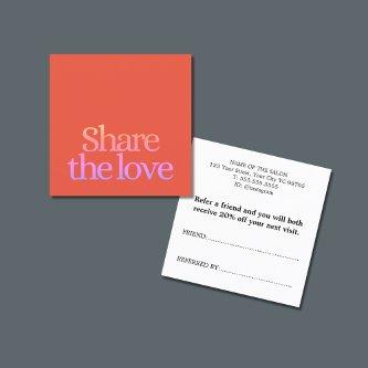 Cool Fresh Orange Pink Bold Referral Card