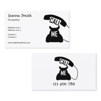 Cool Fun black white Call me vintage telephone